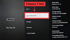 Appuyez 7fois sur fire tv stick 4k