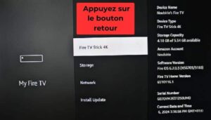 Appuyez sur le bouton de retour