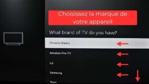 Selectionnez votre TV