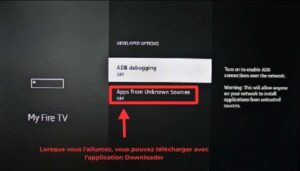 activer le telechargement des applications Fire TV Stick